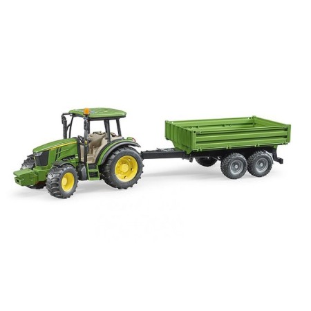 Bruder tractor John Deere 5115M cu remorca basculabila